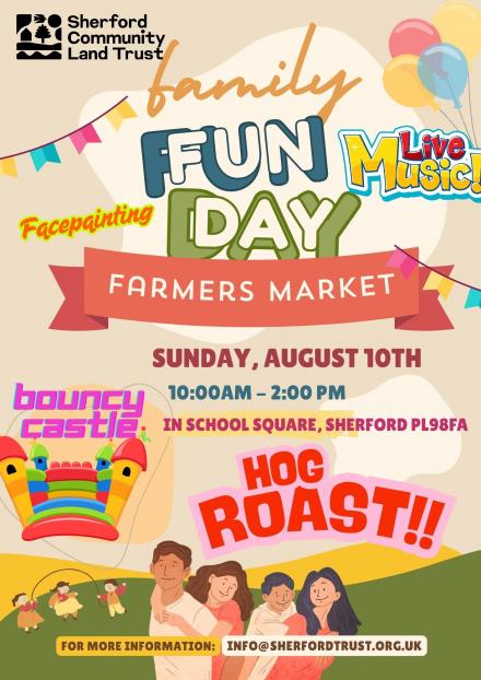 Family Fun Day and Farmer's Market Sunday August 10th 10am to 2pm